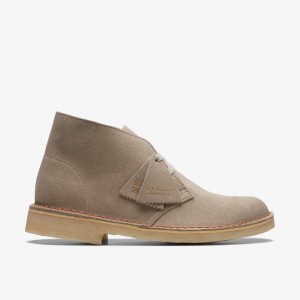 Botas Clarks Desert Boot Sand Suede Mujer Marrones | JNEX-67203