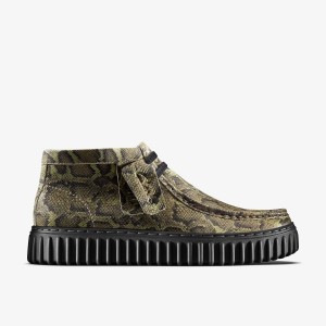 Botas Clarks Martine Rose Torhill Hi Green Snake Hombre Verde Serpent | LZOX-60781