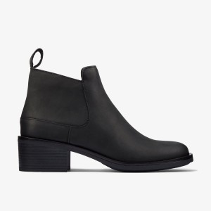 Botas Clarks Memi Zip Black Leather Mujer Negras | SYAN-10627