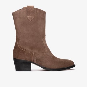 Botas Clarks Octavia Up Taupe Suede Mujer Gris Marrones | KPXJ-07583