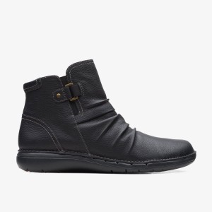 Botas Clarks Un Loop Top Black Leather Mujer Negras | HOFJ-18732