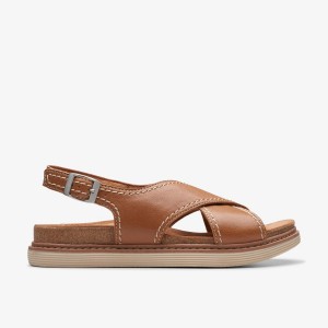 Sandalias Clarks Arwell Sling Tan Leather Mujer Marrones | SOXZ-46517