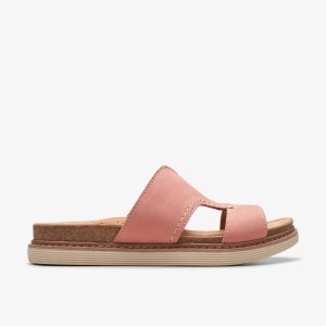 Sandalias Clarks Arwell Walk Peach Nubuck Mujer Coral | INXV-09261