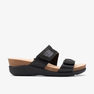 Sandalias Clarks Calenne Maye Black Combination Mujer Negras | HJZM-12354