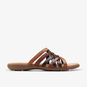 Sandalias Clarks Elizabelle Rio Brown Multicolour Mujer Marrones | GXTH-26085