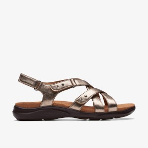 Sandalias Clarks Kitly Go Metallic Mujer Metal | VHGJ-08152