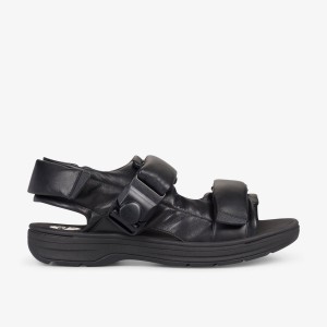 Sandalias Clarks Martine Rose Mens Sandal 1 Black Leather Hombre Negras | QDIK-03894