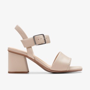 Sandalias Clarks Siara 65 Buckle Sand Leather Mujer Marrones | XWFV-79654