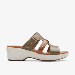 Sandalias Clarks Tuleah Jane Olive Combination Mujer Verde Oliva | GAON-72645