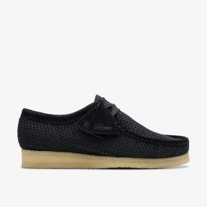 Wallabees Clarks Wallabee Black Mesh Hombre Negras | XCGD-61597