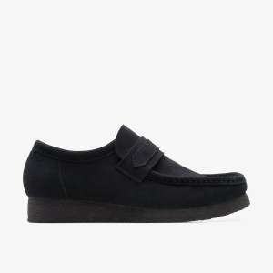 Wallabees Clarks Wallabee Loafer Black Suede Hombre Negras | BQAG-69128