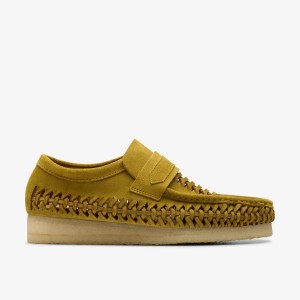 Wallabees Clarks Wallabee Loafer Weave Olive Suede Hombre Verde Oliva | PYZI-40397