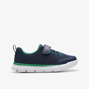 Zapatillas Clarks Hoop Run Kid Navy Synthetic Niños Azul Marino | LPGS-90714