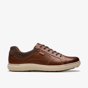 Zapatillas Clarks Mapstone Lace Tan Leather Hombre Marrones | UEKD-47062