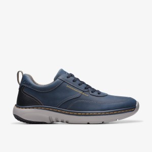 Zapatillas Clarks Pro Lace Navy Leather Hombre Azul Marino | LZMQ-92137