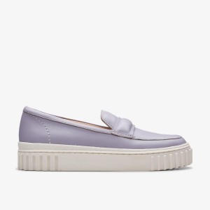 Zapatillas Sin Cordones Clarks Mayhill Cove Lilac Leather Mujer Moradas | AEQR-67345