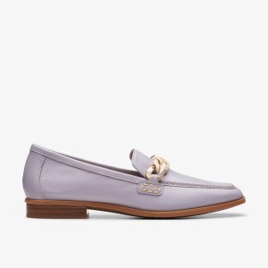 Zapatillas Sin Cordones Clarks Sarafyna Iris Lilac Leather Mujer Moradas | LSRE-89045