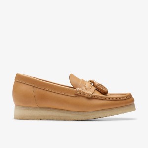 Zapatillas Sin Cordones Clarks Wallabee Loafer Mid Tan Leather Mujer Marrones | EUZM-97851