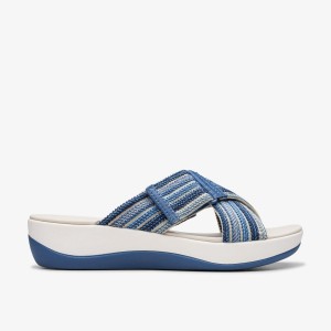 Zapatos Cuña Clarks Arla Wave Blue Combination Mujer Azules | JIOK-36719