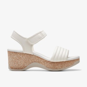 Zapatos Cuña Clarks Chelseah Gem Off White Leather Mujer Blancas | OYRZ-47190