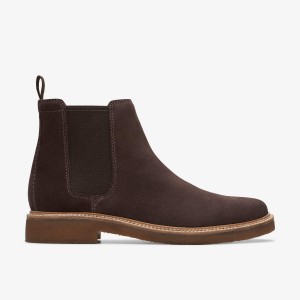 Zapatos de Vestir Clarks Clarkdale Easy Dark Brown Suede Hombre Marrones Oscuro | ETQK-04569