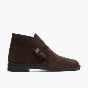 Zapatos de Vestir Clarks Desert Boot Brown Suede Hombre Marrones | RGSV-67850