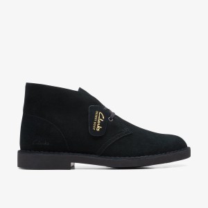 Zapatos de Vestir Clarks Desert Boot Evo Black Suede Hombre Negras | BPKG-74185