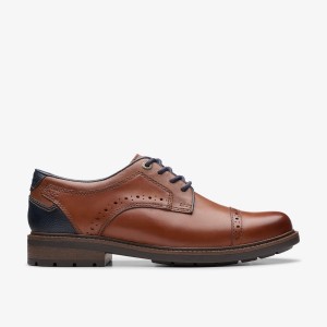 Zapatos de Vestir Clarks Un Shire Vibe Tan Combination Hombre Marrones | DAXB-93271