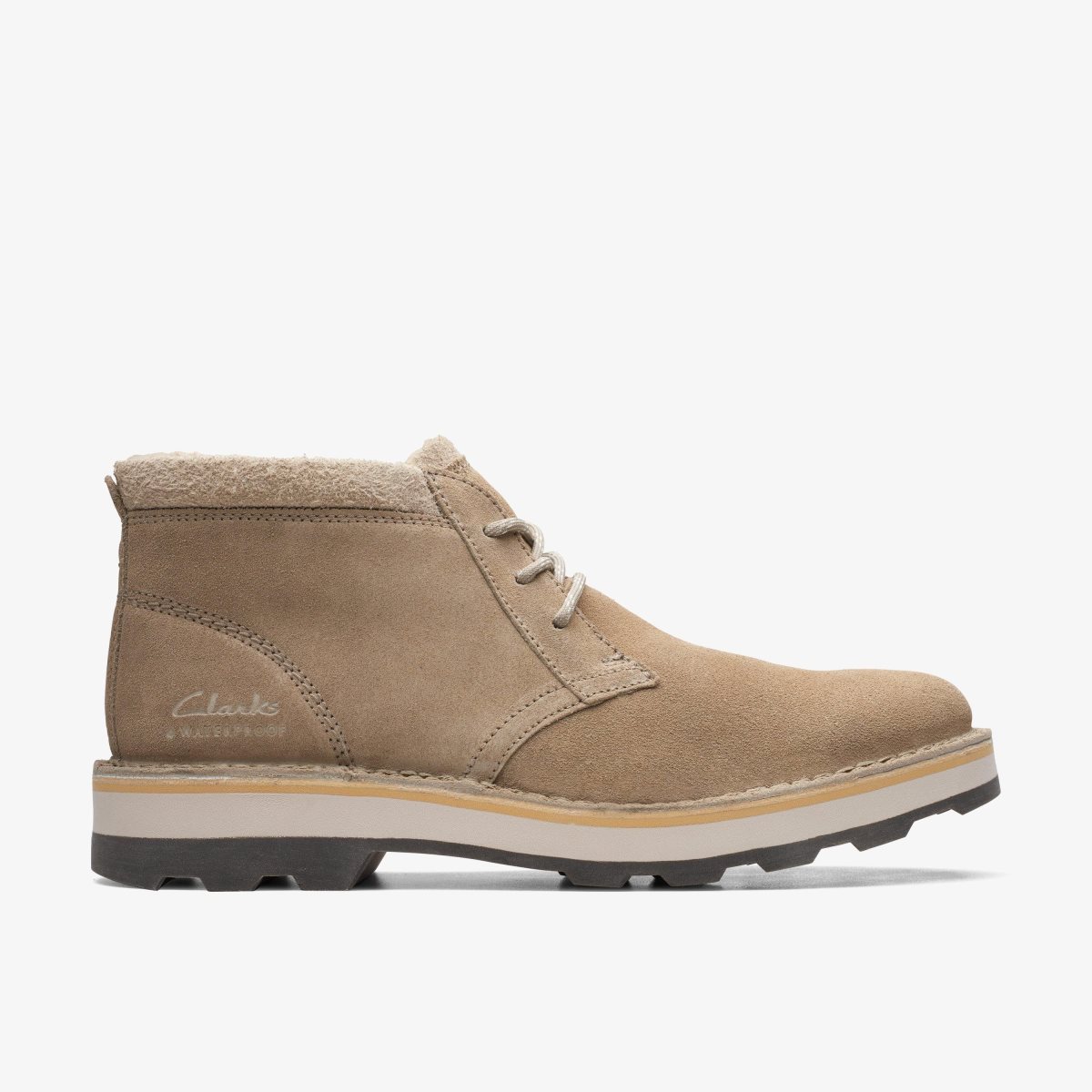 Botas Clarks Corston DB Waterproof Sand Warmlined Hombre Marrones | GSIY-75039