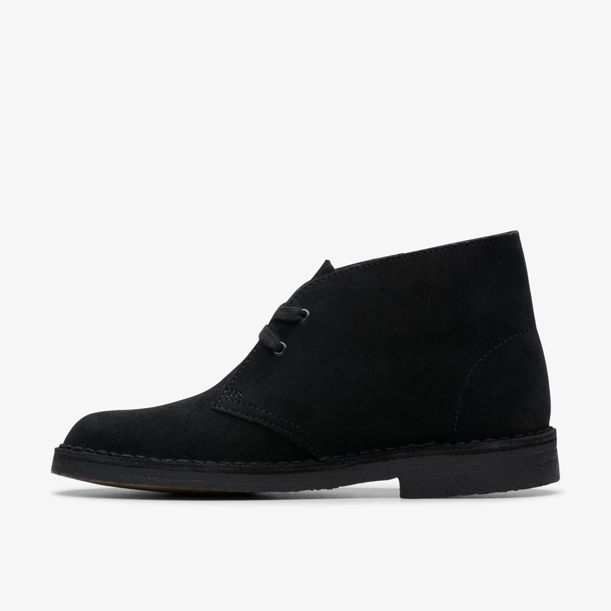 Botas Clarks Desert Boot Black Suede Mujer Negras | IQZD-68290