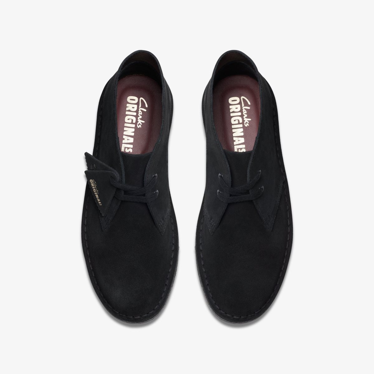 Botas Clarks Desert Boot Black Suede Mujer Negras | IQZD-68290