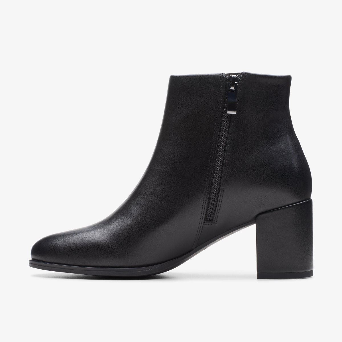 Botas Clarks Freva 55 Zip Black Leather Mujer Negras | VUXJ-31482