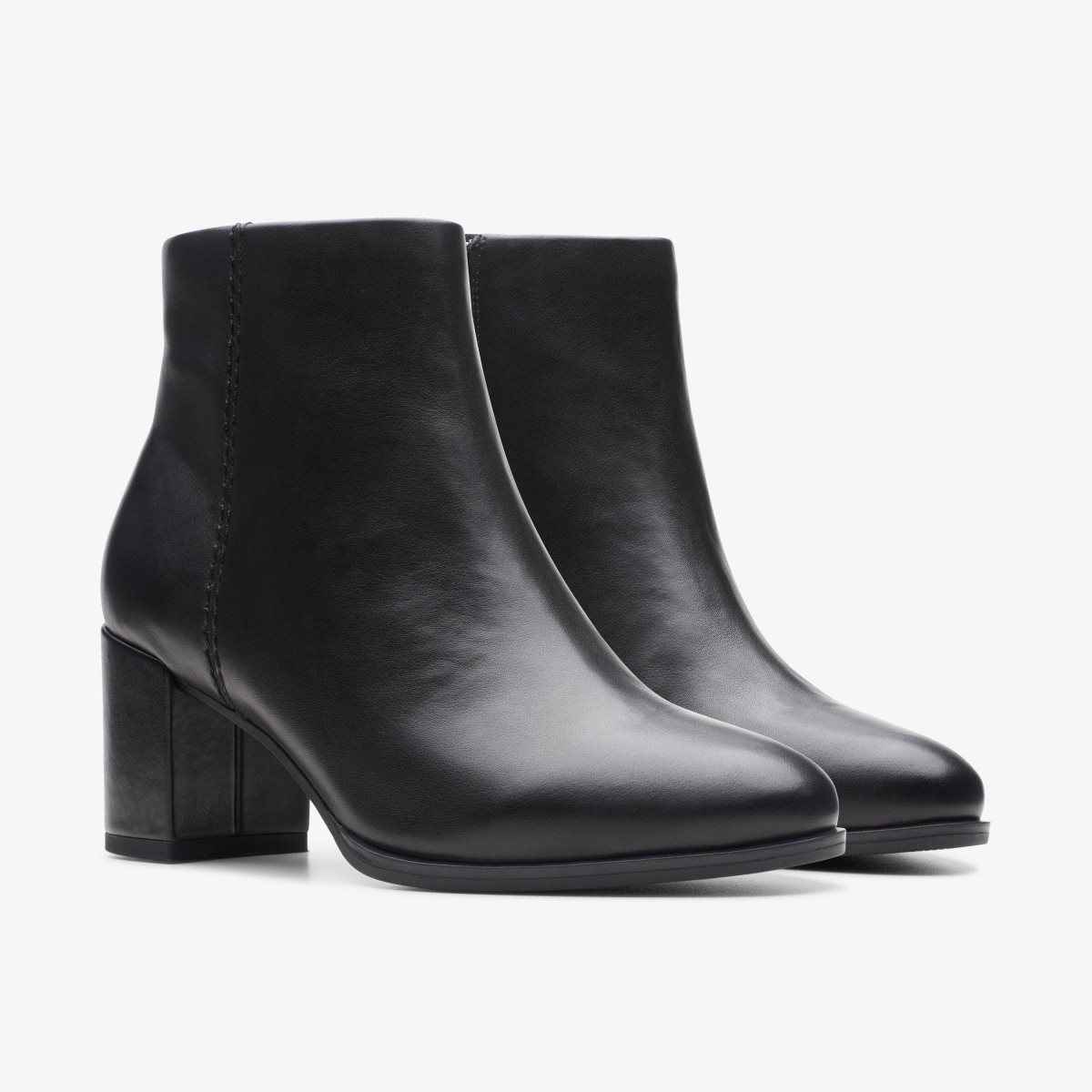 Botas Clarks Freva 55 Zip Black Leather Mujer Negras | VUXJ-31482