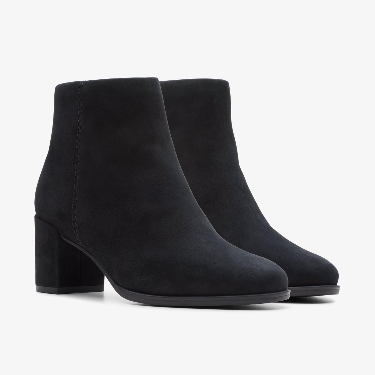 Botas Clarks Freva 55 Zip Black Suede Mujer Negras | IWJM-56321