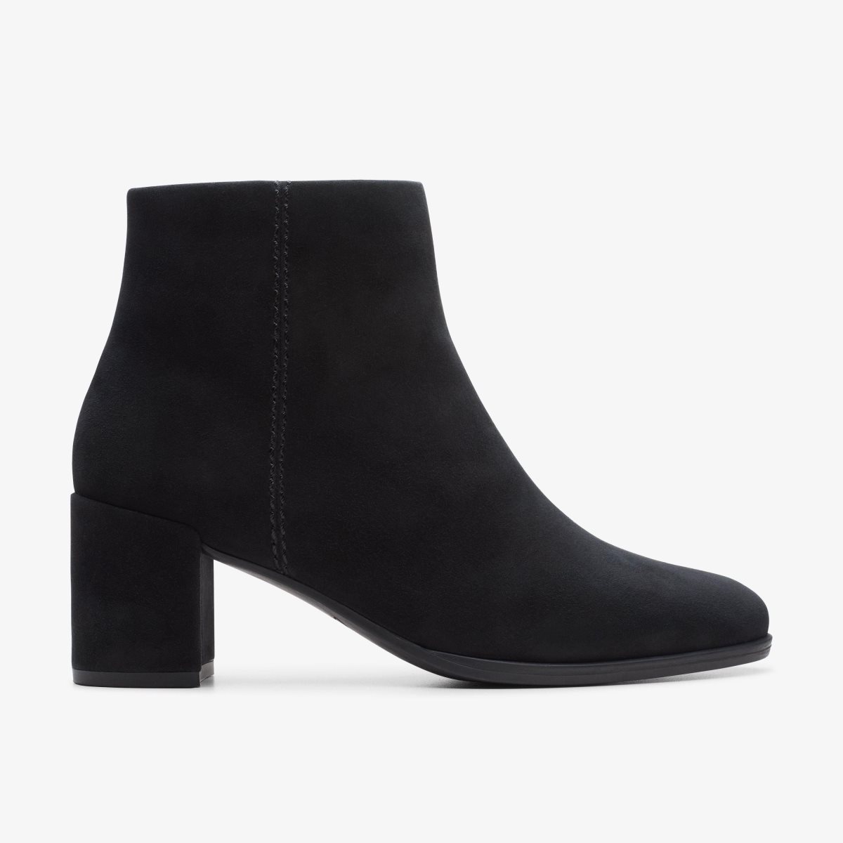 Botas Clarks Freva 55 Zip Black Suede Mujer Negras | IWJM-56321