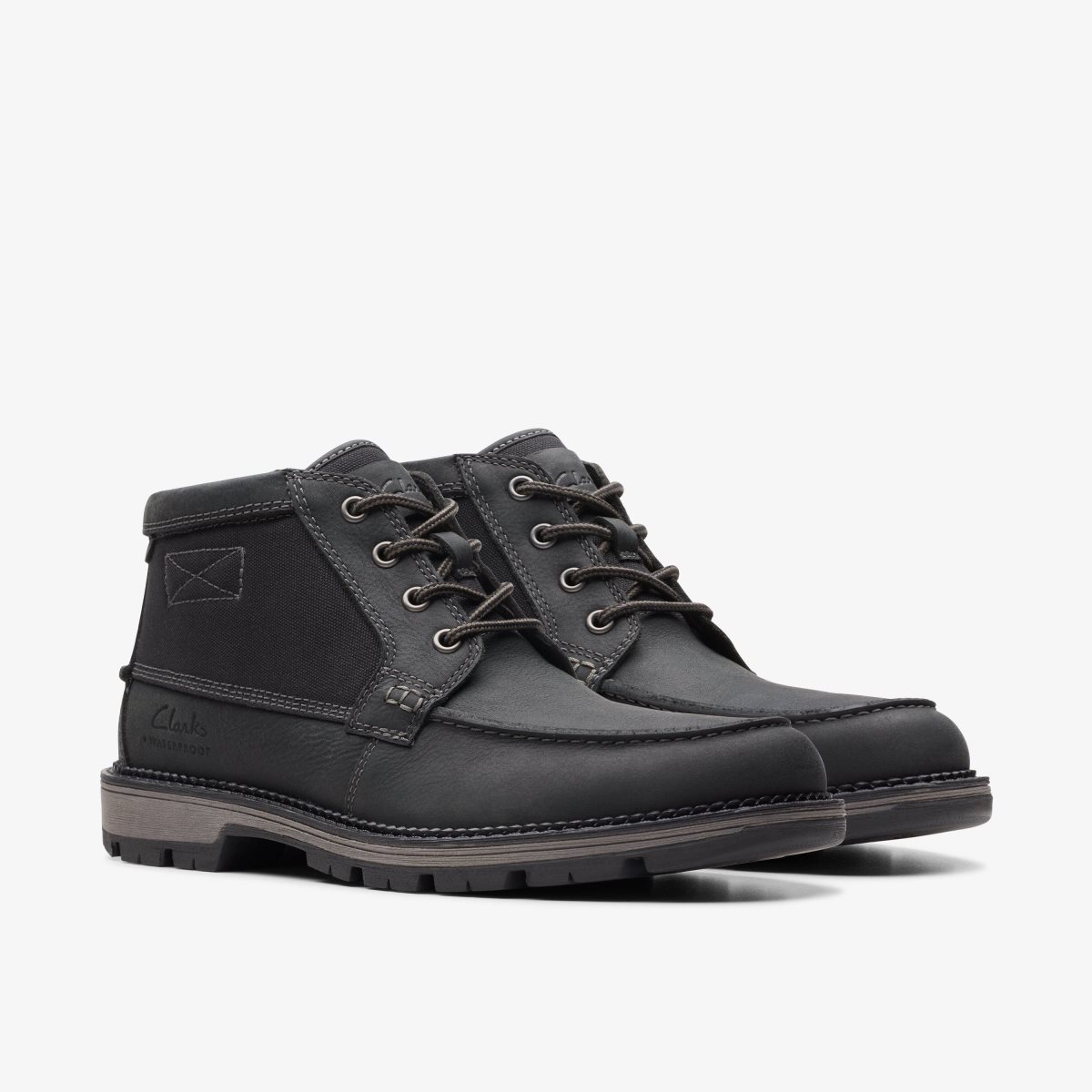 Botas Clarks Maplewalk Moc Black Combination Hombre Negras | AYTO-91485