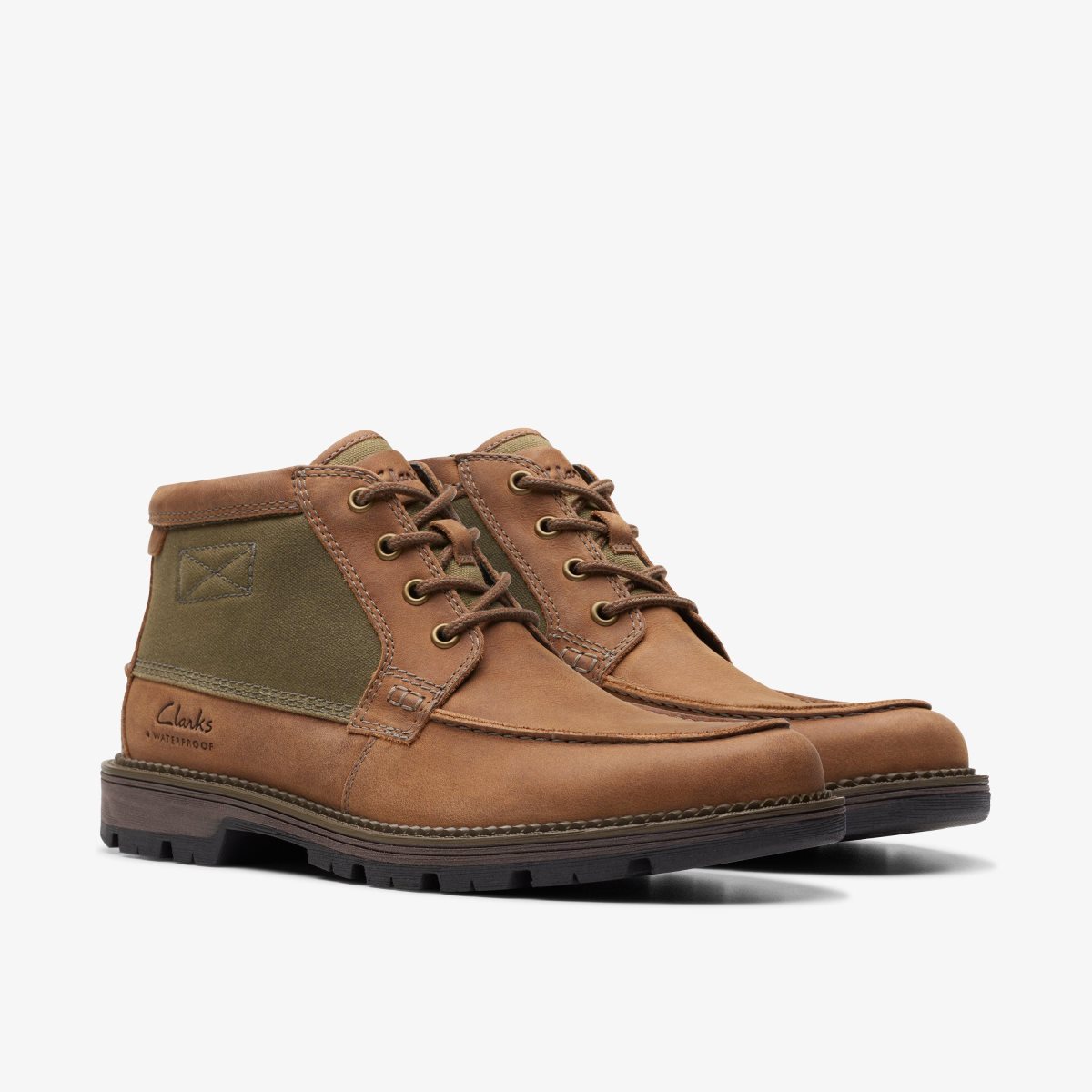 Botas Clarks Maplewalk Moc Brown Combination Hombre Marrones | XTQR-18327