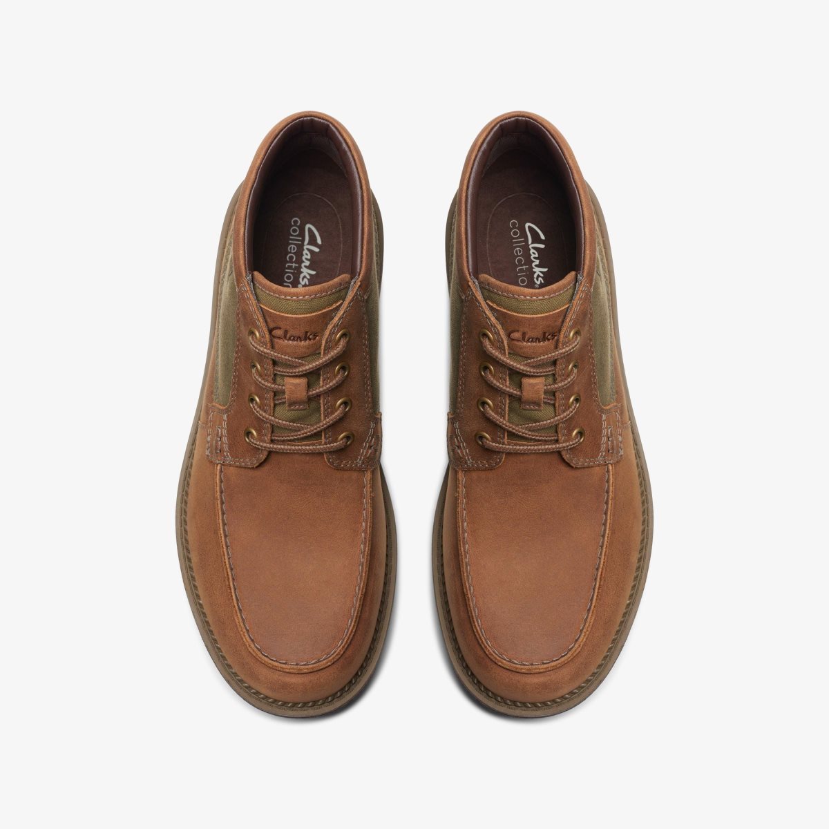 Botas Clarks Maplewalk Moc Brown Combination Hombre Marrones | XTQR-18327