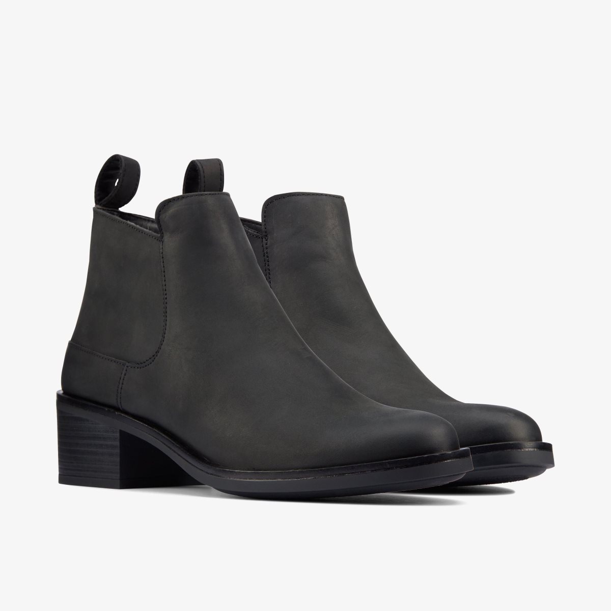 Botas Clarks Memi Zip Black Leather Mujer Negras | SYAN-10627