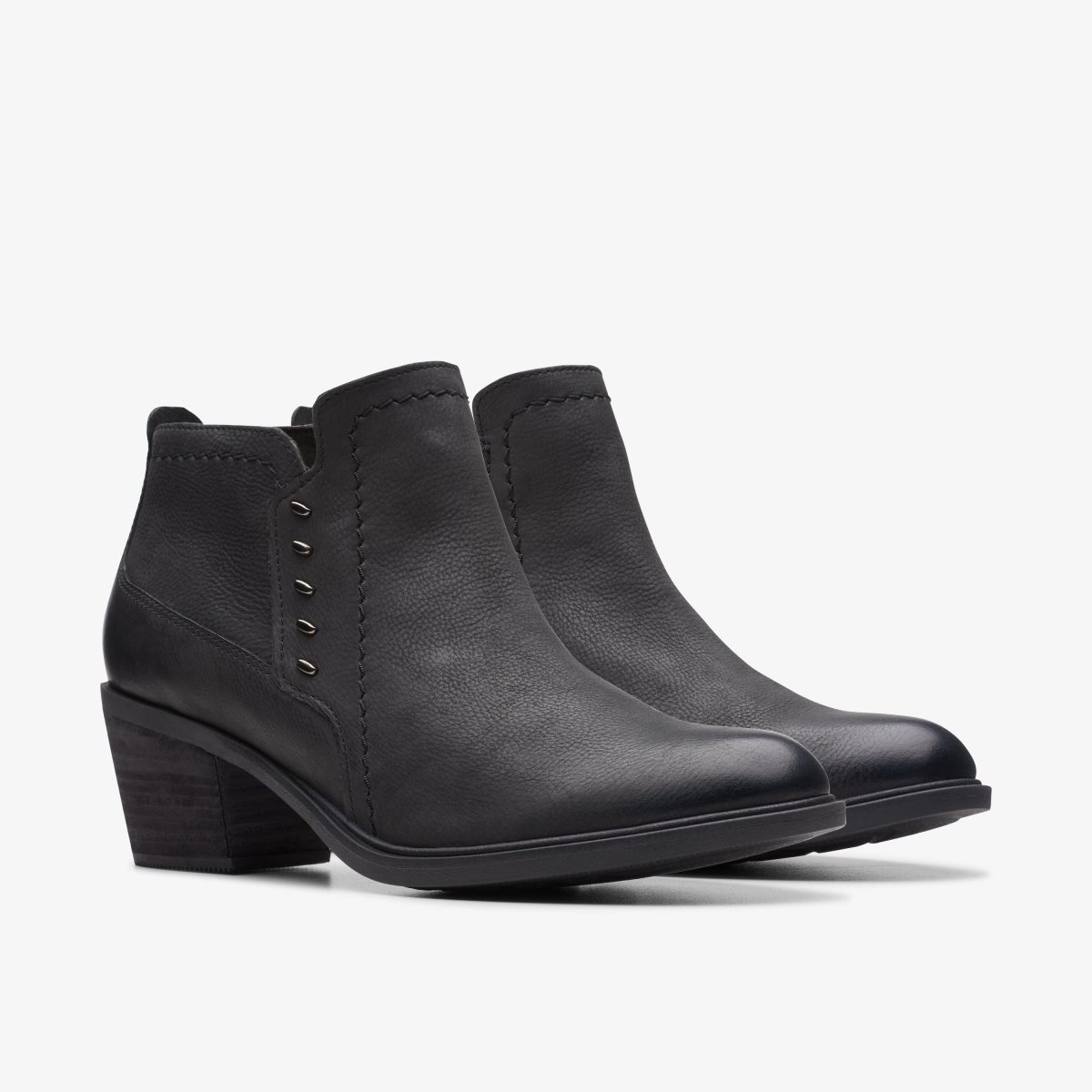 Botas Clarks Neva Lo Black Leather Mujer Negras | ZOFV-02574