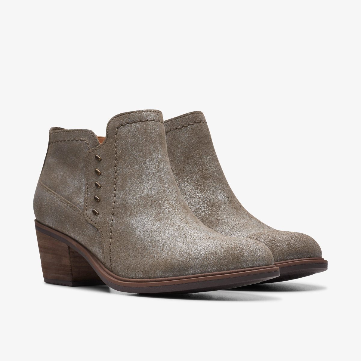 Botas Clarks Neva Lo Taupe Metallic Mujer Gris Marrones Metal | YTXZ-08176