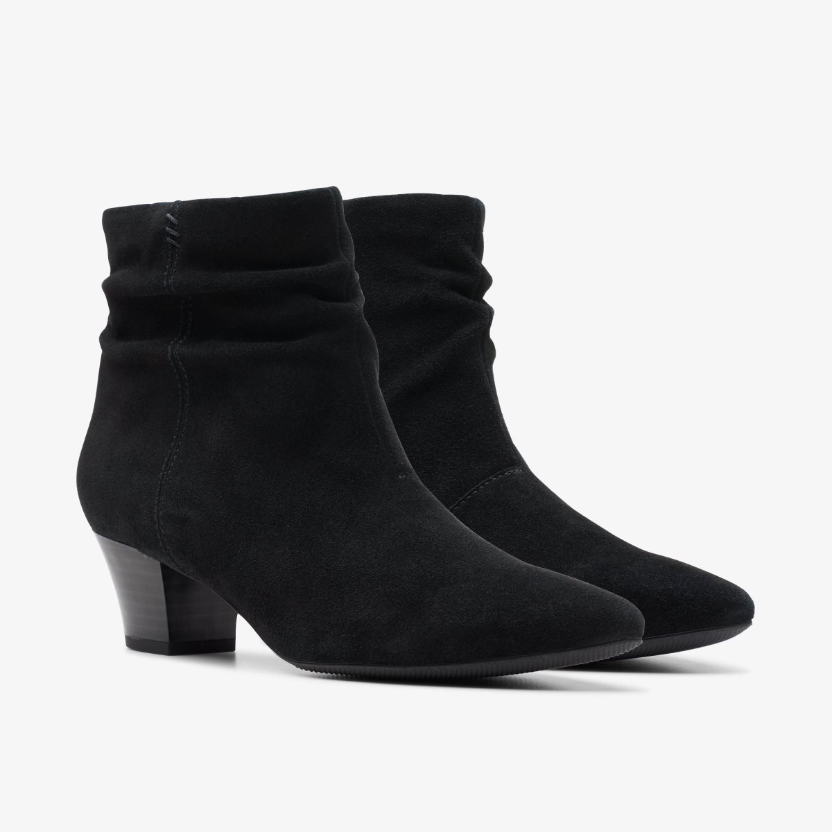 Botas Clarks Teresa Skip Black Suede Mujer Negras | OWNP-39127