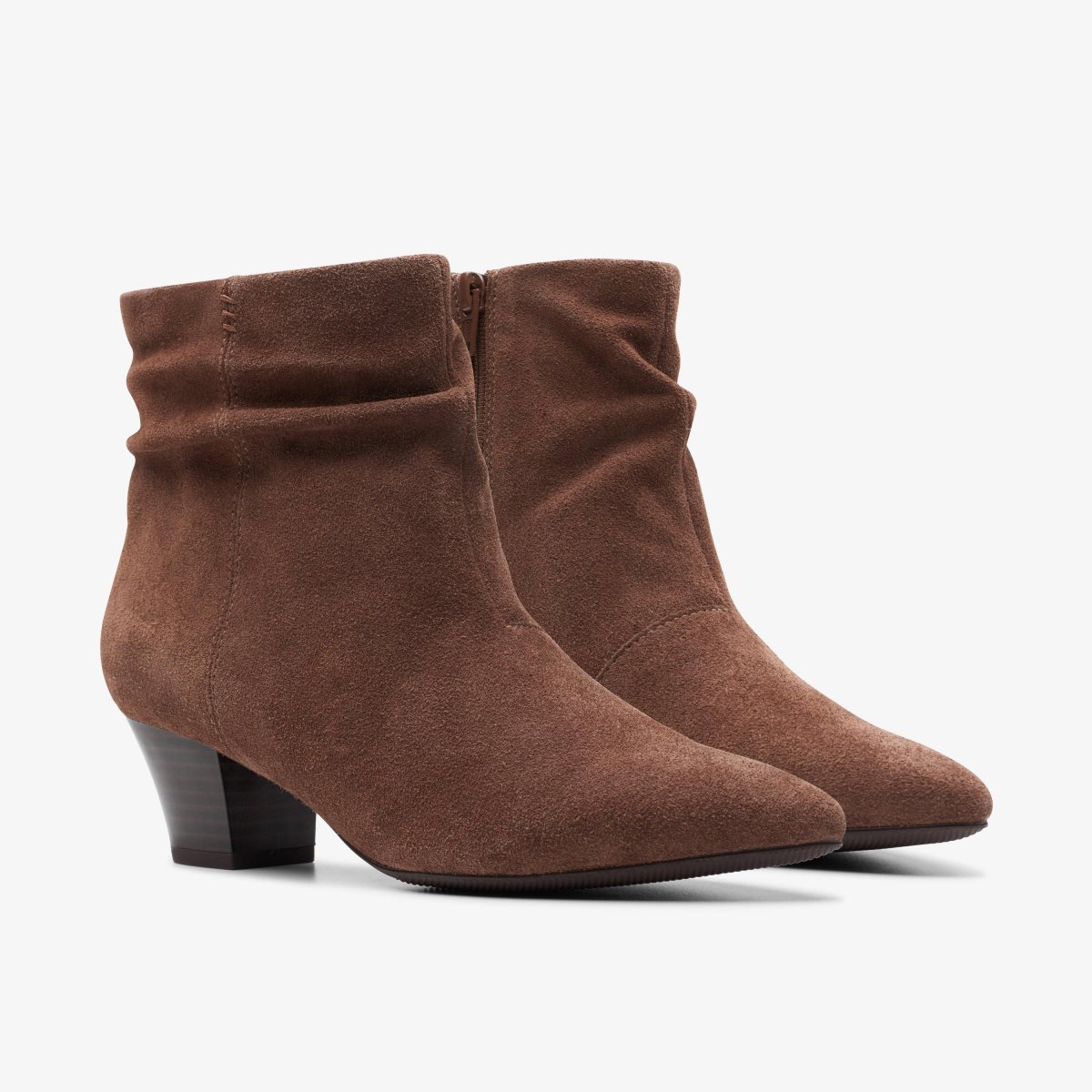 Botas Clarks Teresa Skip Taupe Suede Mujer Gris Marrones | QXOM-47162