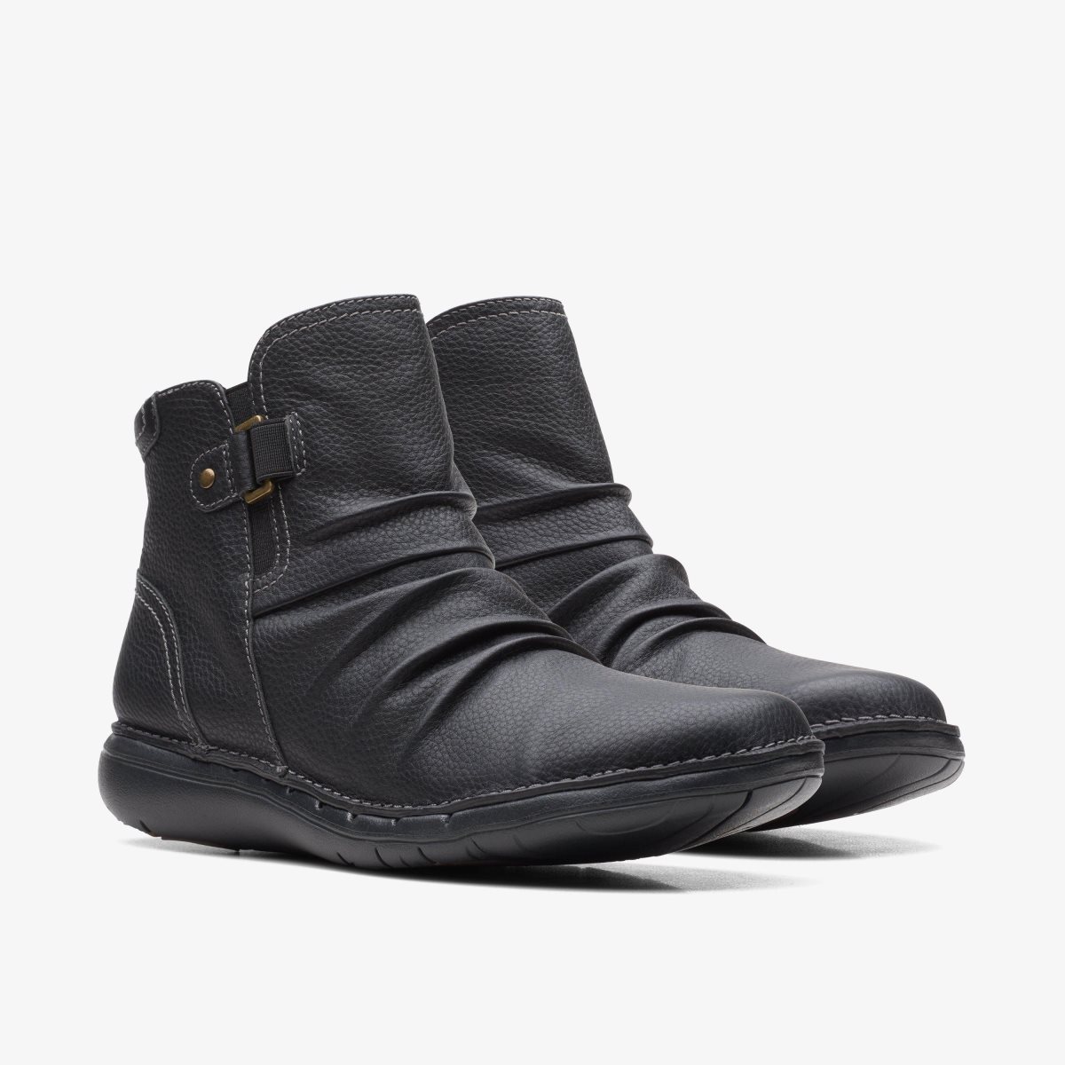 Botas Clarks Un Loop Top Black Leather Mujer Negras | HOFJ-18732