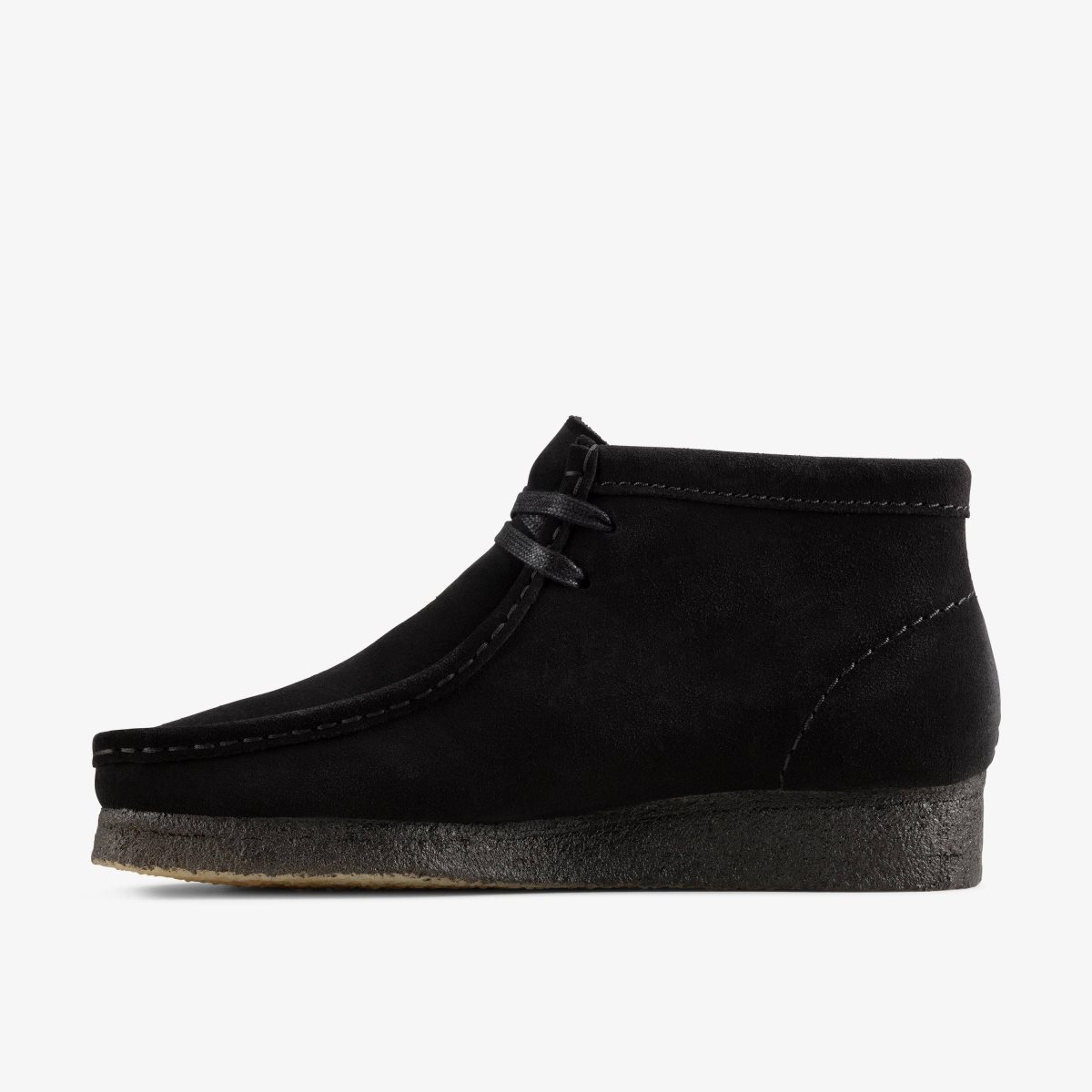 Botas Clarks Wallabee Boot Black Suede Mujer Negras | YSHT-03152