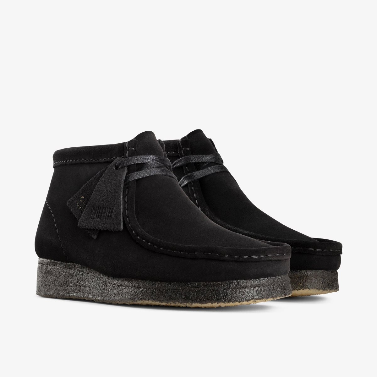 Botas Clarks Wallabee Boot Black Suede Mujer Negras | YSHT-03152