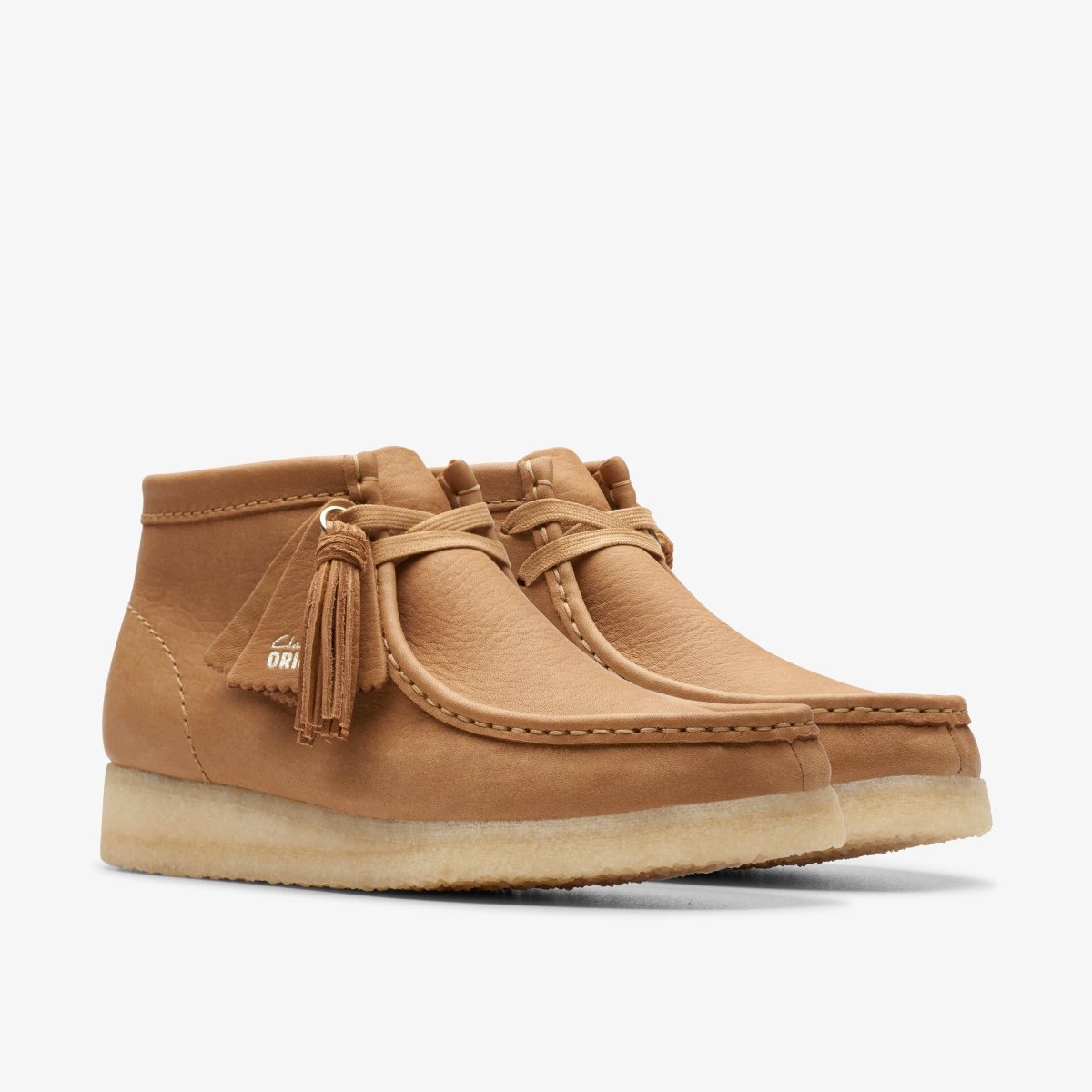 Botas Clarks Wallabee Boot Mid Tan Leather Mujer Marrones | ACUF-15970