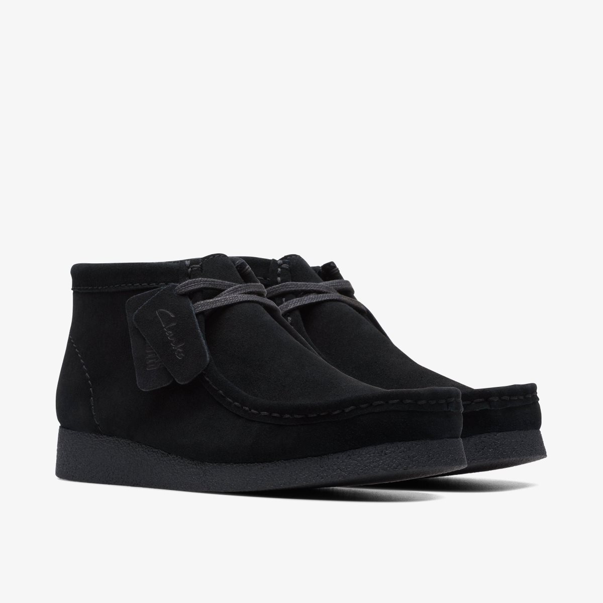 Botas Clarks Wallabee EVO Boot Black Suede Hombre Negras | QWVM-97614