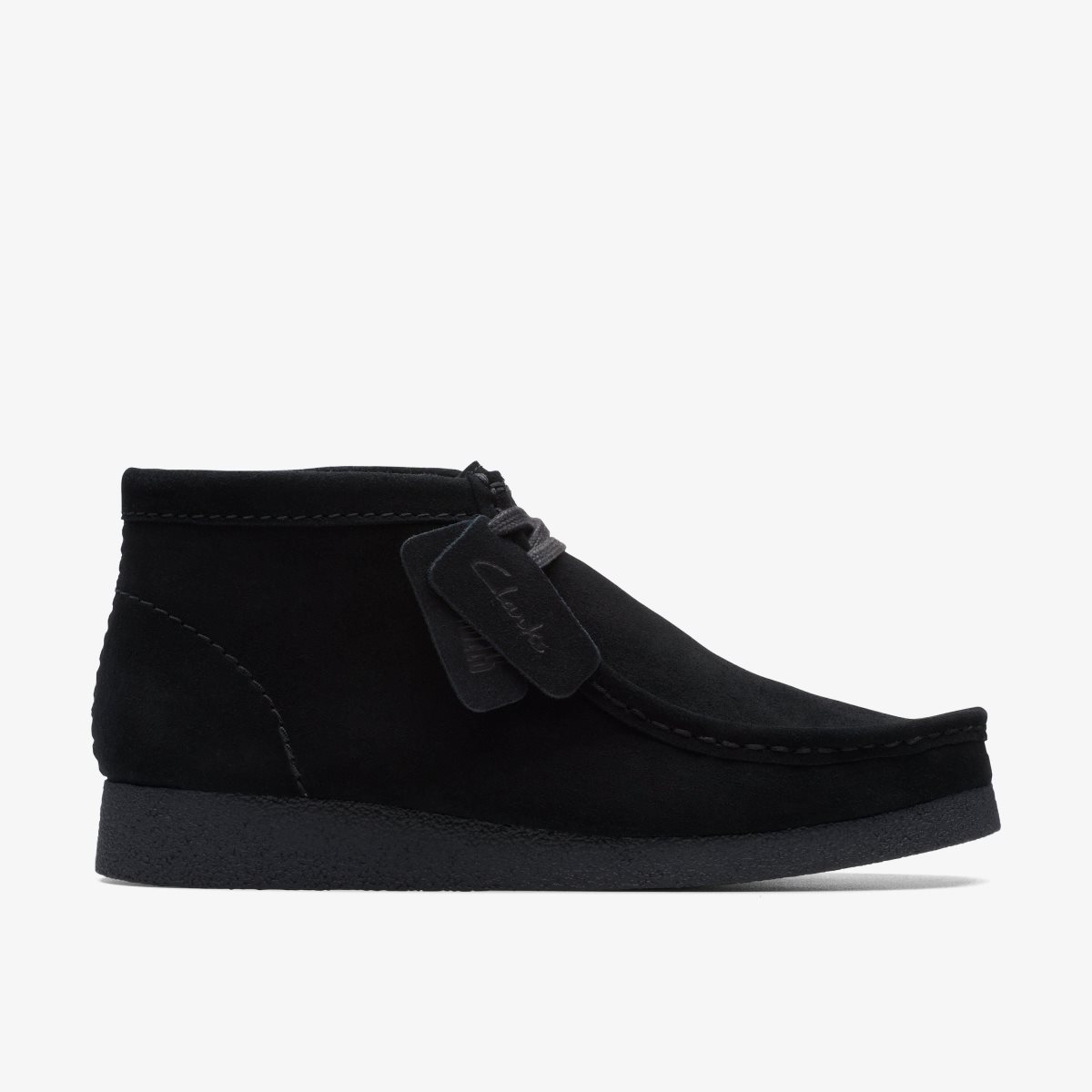 Botas Clarks Wallabee EVO Boot Black Suede Hombre Negras | QWVM-97614