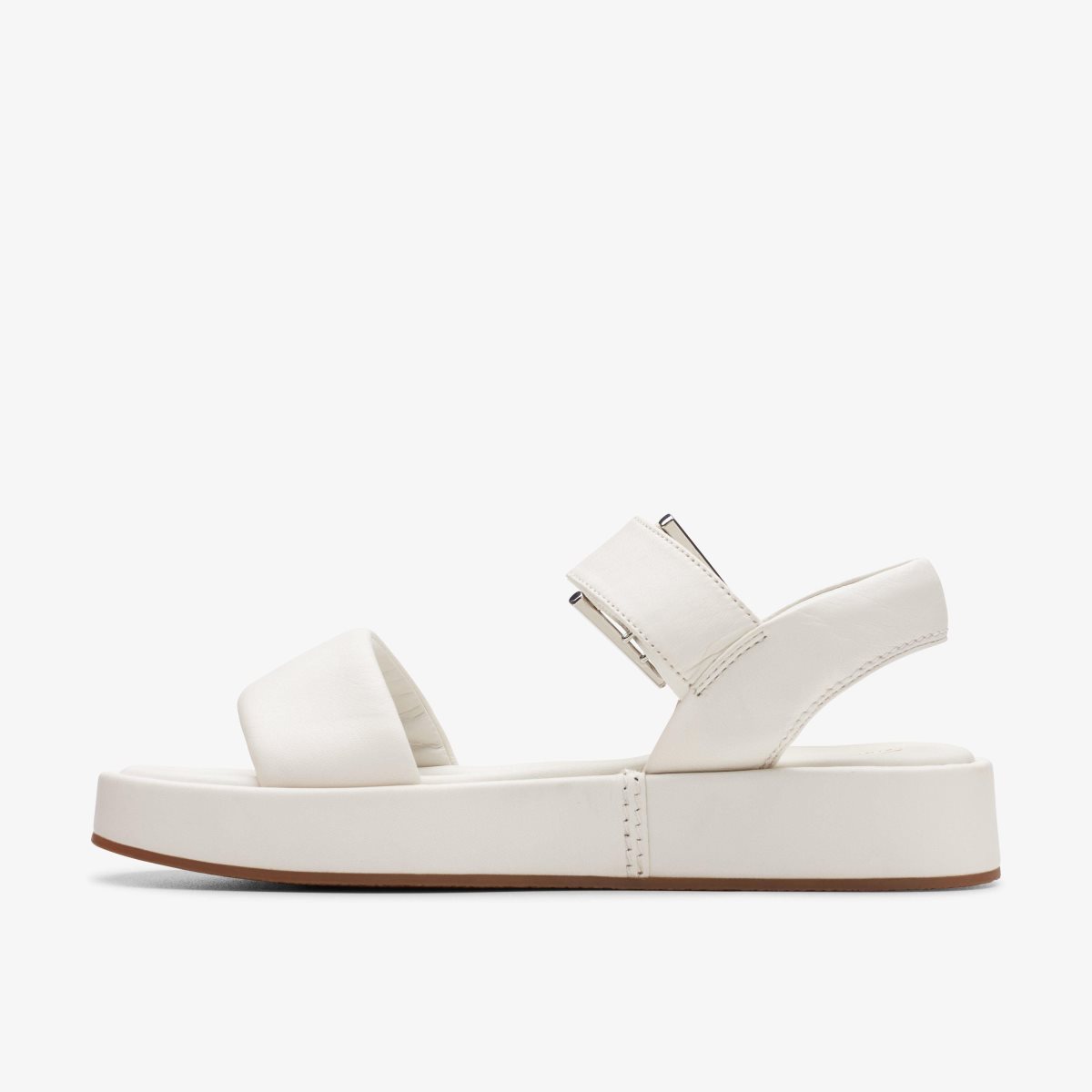 Sandalias Clarks ALDA STRAP Off White Leather Mujer Blancas | ZGMI-36521